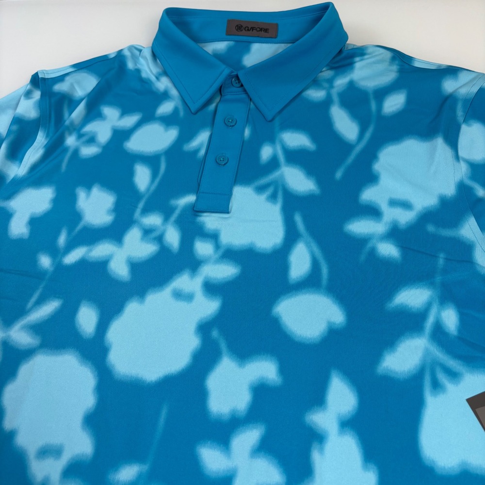 G/FORE Mens XXL Venet Blue Floral Shadow Performance Golf Polo New GMP000080